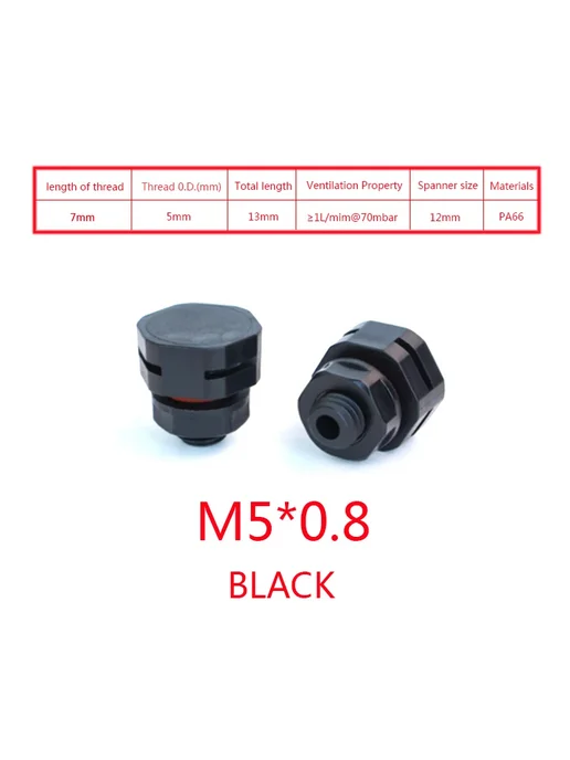 Нет бренда Водонепроницаемые клапаны вентиляции M5*0.8 PA66, 5x0.8, фото 3