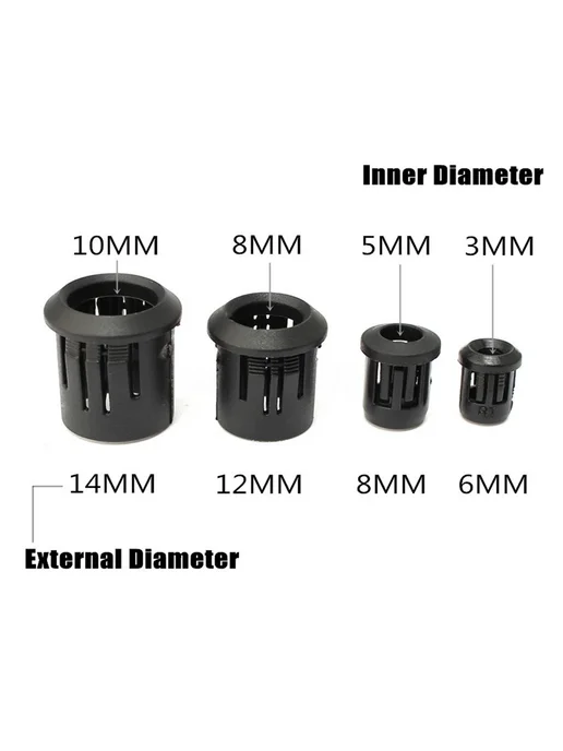 Нет бренда Патрон для светодиодов черный F10mm, 100шт, 100 шт
