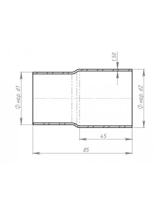 TRIALLI Соединитель труб глушителя 45 50 L=85 универсальный, 50 л, фото 3