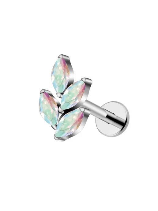 Right Grand Пирсинг для уха из титана 16G, Marquise CZ, Tit AB Zircon, 16 г