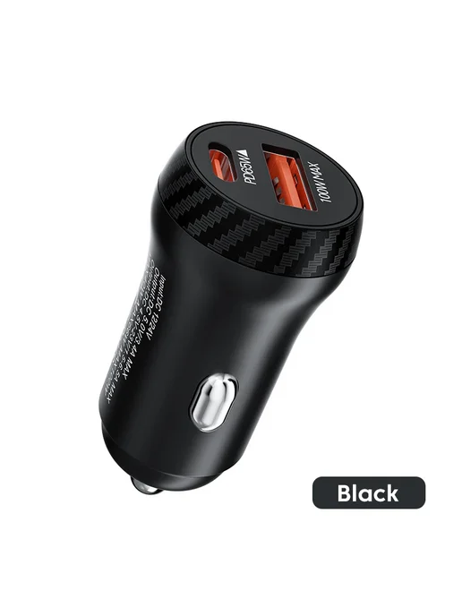 Olaf Автомобильное зарядное устройство 2 USB Type C, 120W, Черный, 120 Вт