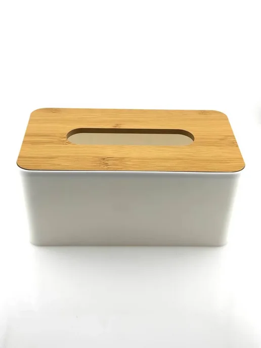 АС11 Салфетница с крышкой для дома и офиса белая 21х12х9,5 см, 12x9.5 см, фото 2