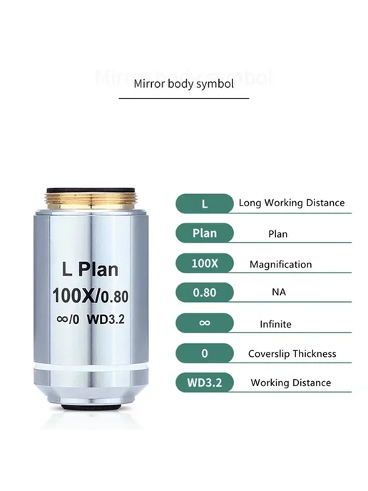 JLLSMCMGGX Объектив микроскопа L Plan 5X 0.12 WD23.6, 5x0.12, фото 6