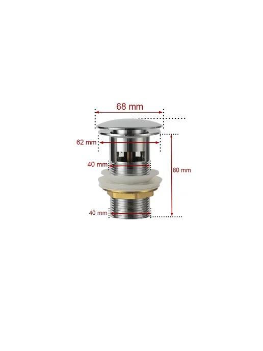 SEKOVA Раковинный слив brushed nickel без перелива, вариант, фото 6