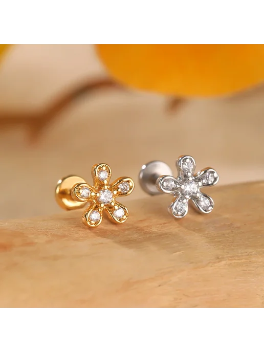 SWANJO Серьга-гвоздик 16G 1.2x8mm, Style G, 16 г, фото 6