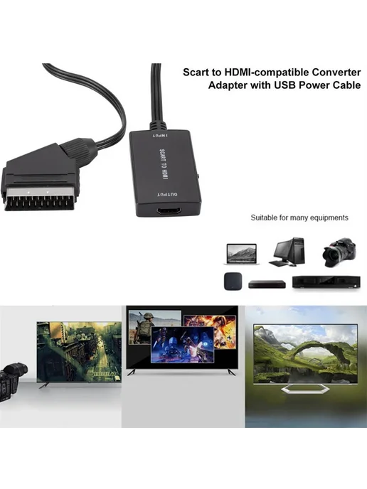 GRWIBEOU SCART to HDMI Конвертер, черный, фото 4