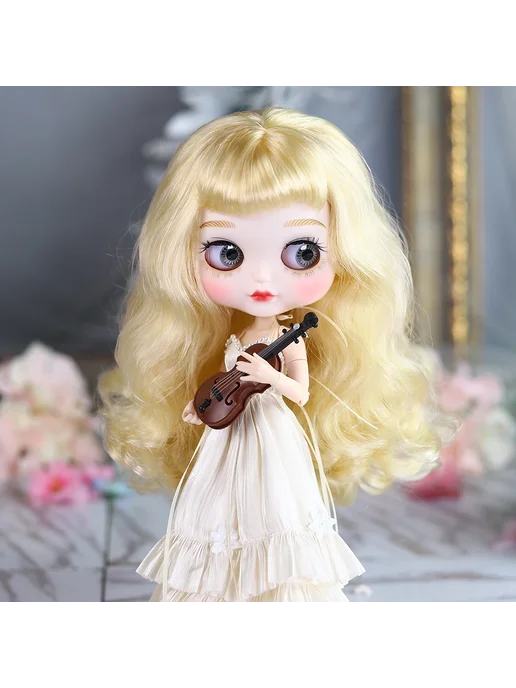 Нет бренда Фиолетовое платье для куклы Blyth 1 6, фиолетовый, фото 3