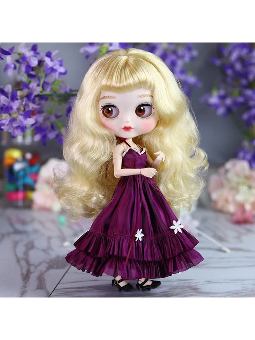 Нет бренда Фиолетовое платье для куклы Blyth 1 6, 6 цв., фото 4