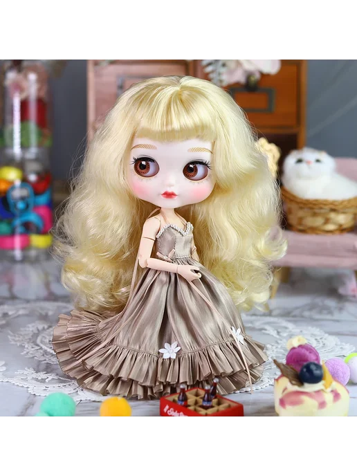 Нет бренда Фиолетовое платье для куклы Blyth 1 6, 6 цв., фото 7
