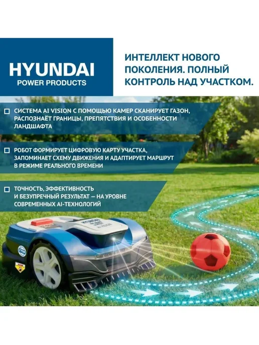 HYUNDAI Газонокосилка-робот аккумуляторная L-CORTEX-7, 8 шт, фото 2