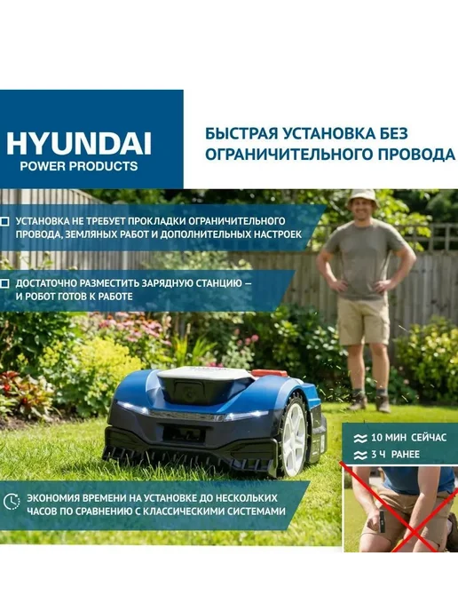 HYUNDAI Газонокосилка-робот аккумуляторная L-CORTEX-7, 8 шт, фото 4