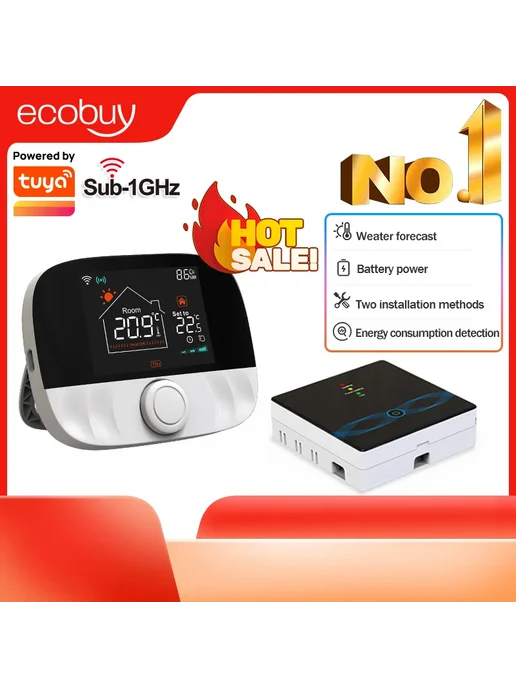 ecobuy well Tuya Термостат для пола Sub-1GHz, T9W-RC9, вариант, фото 2