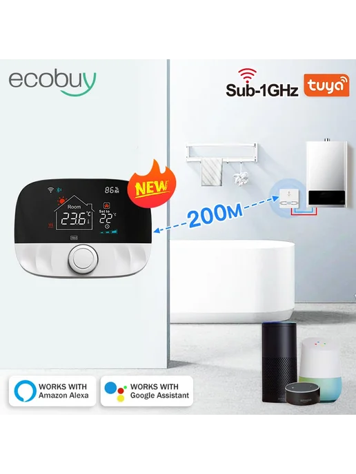 ecobuy well Tuya Беспроводной термостат для пола Rti-Tek, вариант, фото 3