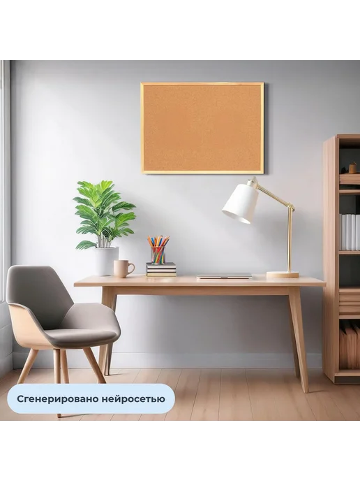 Attache Доска пробковая 30х45см деревян. рама, Россия, коричневый, фото 7