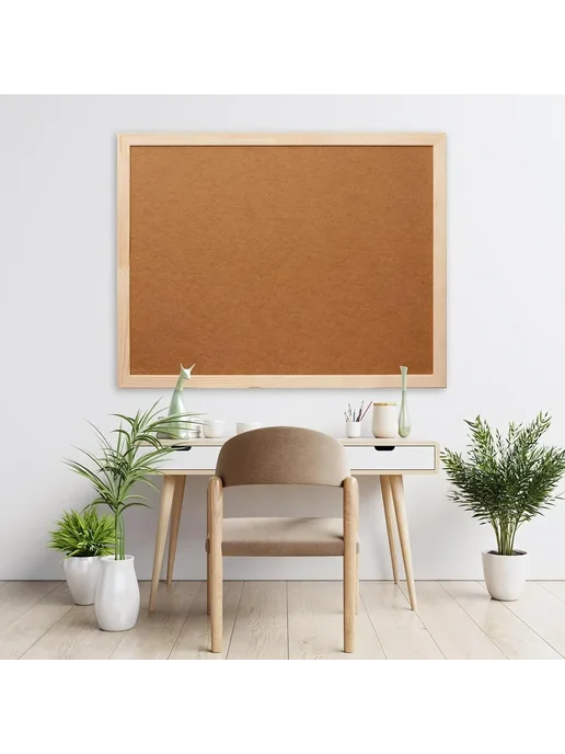 Attache Доска пробковая HDF Economy 30х45 деревян. рама, 30x45, фото 6