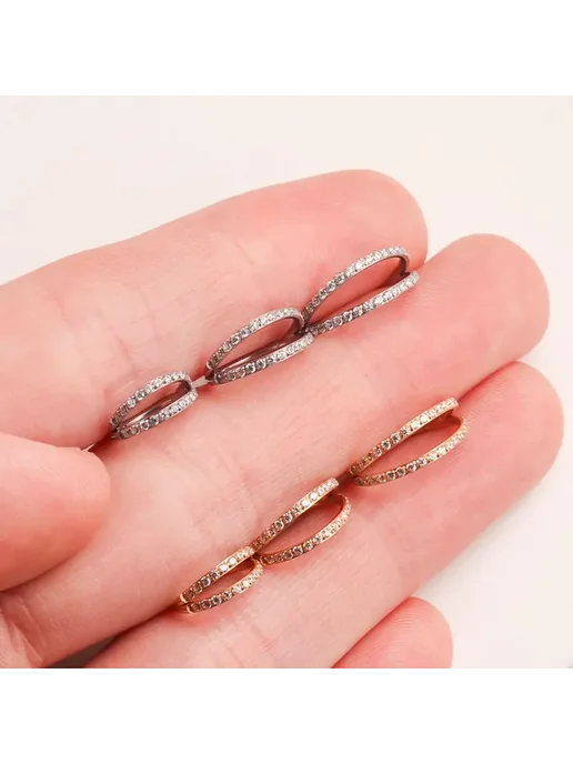 ZOORBODY JEWELRY Серьги-кольца для пирсинга, титан, 16G 1.2x12mm, Titanium Co, 16 г, фото 4