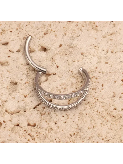ZOORBODY JEWELRY Серьги-кольца для пирсинга, титан, 16G 1.2x12mm, Titanium Co, 16 г, фото 7