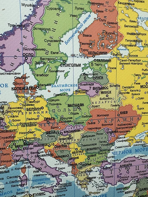 Bumbasa Политическая карта мира 2026 на баннере, 165х107 см, 165x107 см, фото 4