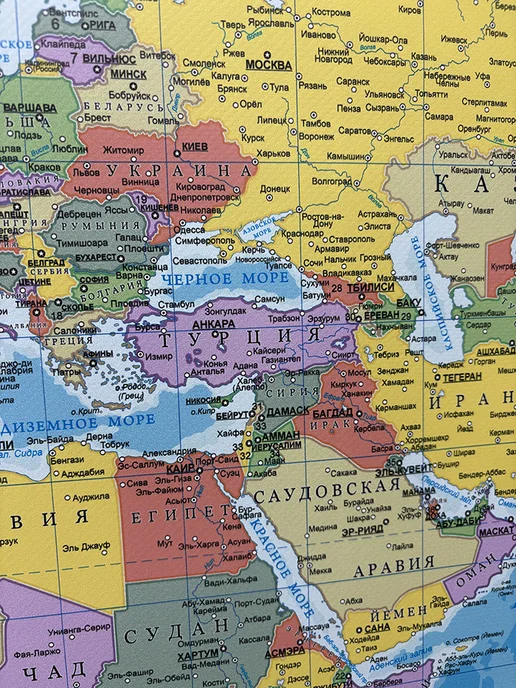 Bumbasa Политическая карта мира 2026 на баннере, 165х107 см, 165x107 см, фото 5