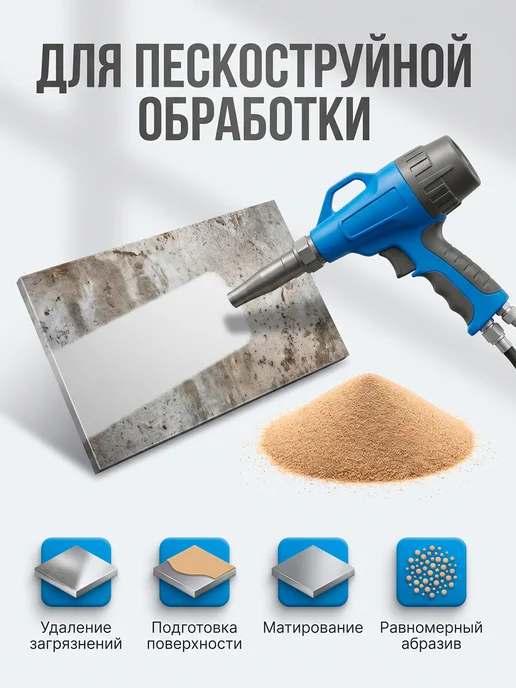 Кварцевый песок для пескоструя фракция 0,1-0,2, 7,5 кг, 7,5 кг, фото 4