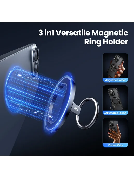 UGREEN Магнитное кольцо-держатель для телефона Magsafe iPhon, зеленый, фото 2