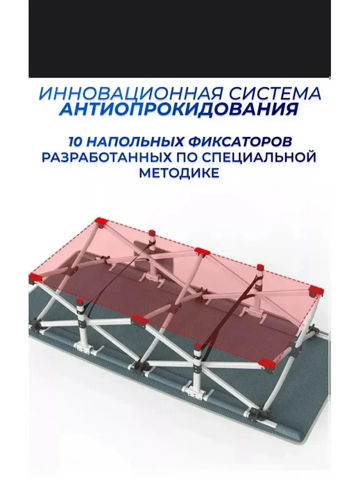Раскладушки туритическая Ткань прочная Кемпинговая, серый, фото 3