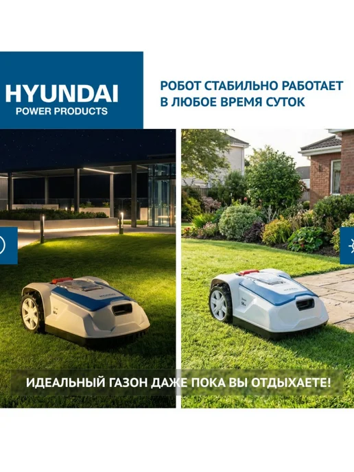 HYUNDAI Газонокосилка-робот аккумуляторная L-CORTEX-5, 8 шт, фото 4