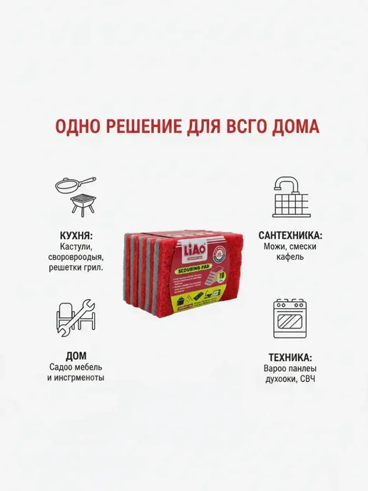 Классные безделушки губки абразивные для мытья посуды, серый, фото 4