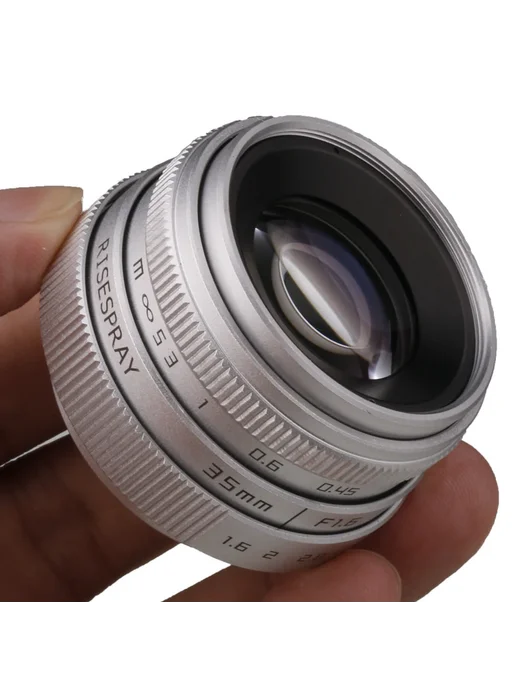 RISESPRAY Мини-объектив 35мм f 1.6 M4 3 серебристый, серебристый