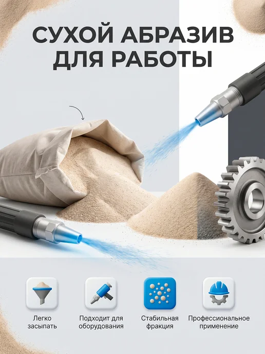 Кварцевый песок для пескоструя фракция 0,4-0,8, 7,5 кг, 7,5 кг, фото 4