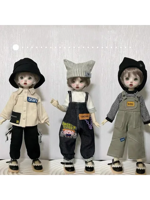 Нет бренда Комплект одежды для куклы BJD 30 см, черный, черный, фото 3