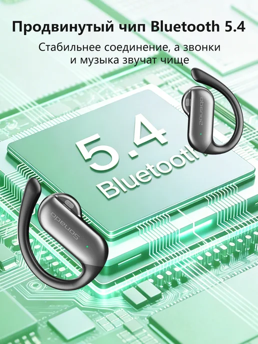 Sonado Наушники беспроводные для андроид，iphone，спортивные, черный, фото 7
