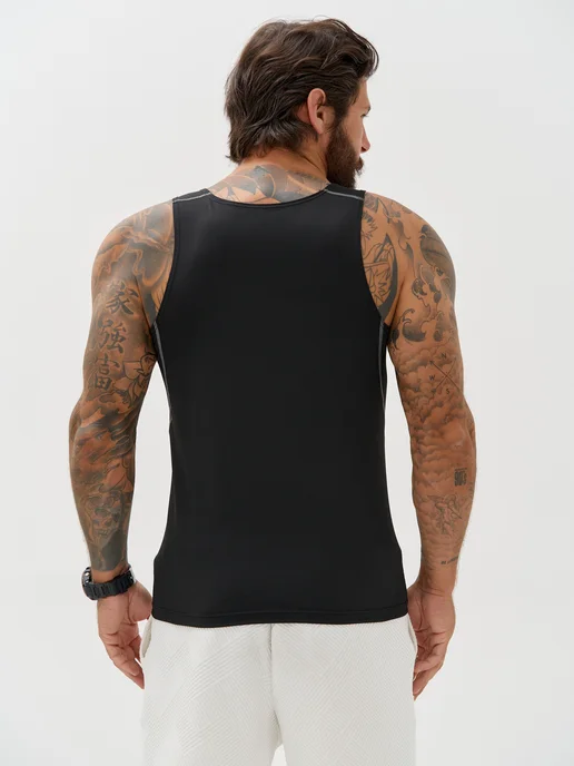 fito_wear Майка борцовка спортивная для фитнеса без рукавов, черный, фото 7