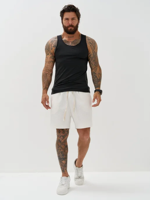 fito_wear Майка борцовка спортивная для фитнеса без рукавов, черный, фото 8