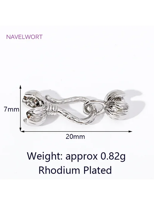 NAVELWORT Застежки для браслетов Rhodium Plated, 8 шт, 8 шт