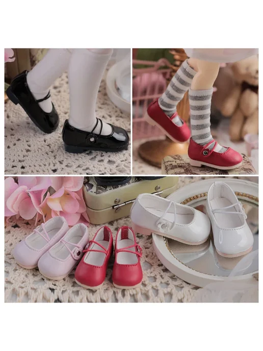 Нет бренда Туфли из искусственной кожи для куклы BJD 30 см, черный, фото 2