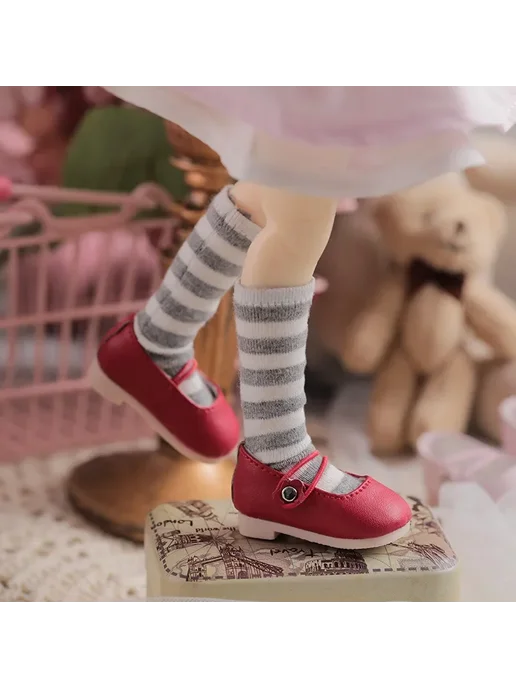 Нет бренда Туфли из искусственной кожи для куклы BJD 30 см, розовый, фото 4