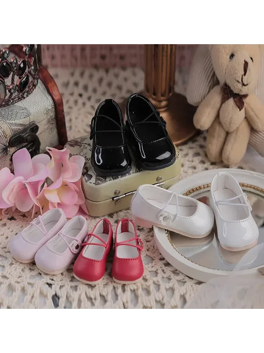 Нет бренда Туфли из искусственной кожи для куклы BJD 30 см, красный, фото 5