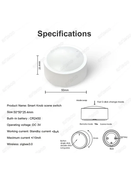 Нет бренда Интеллектуальная ручка Tuya ZigBee, вариант, фото 6