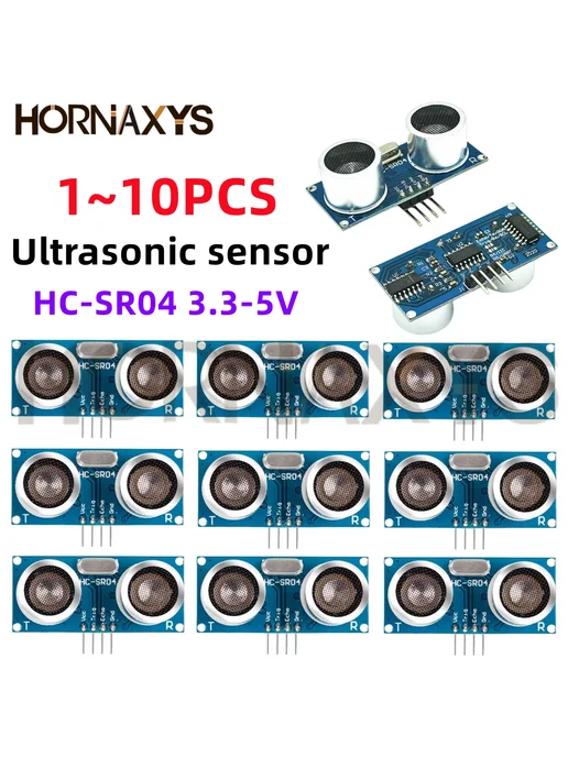 HORNAXYS Ультразвуковой датчик HC-SR04 3.3V-5V 5pcs, 5 шт, фото 2