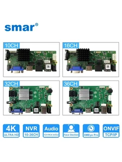 Нет бренда Smar 4K NVR плата 16 каналов для IP камер