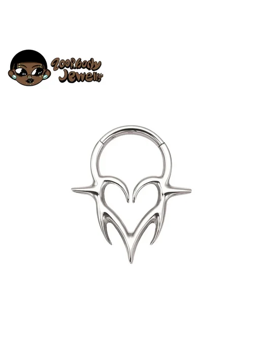 ZOORBODY JEWELRY Пирсинг титановый клык 16G 1.2x10mm Titanium Color, 16 г