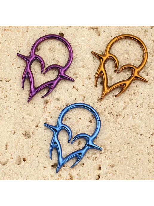 ZOORBODY JEWELRY Пирсинг титановый клык 16G 1.2x10mm Titanium Color, 16 г, фото 4