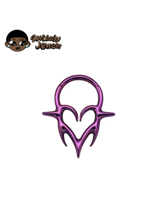 ZOORBODY JEWELRY Пирсинг клыки титан 16G фиолетовый Anodizing, 16 г