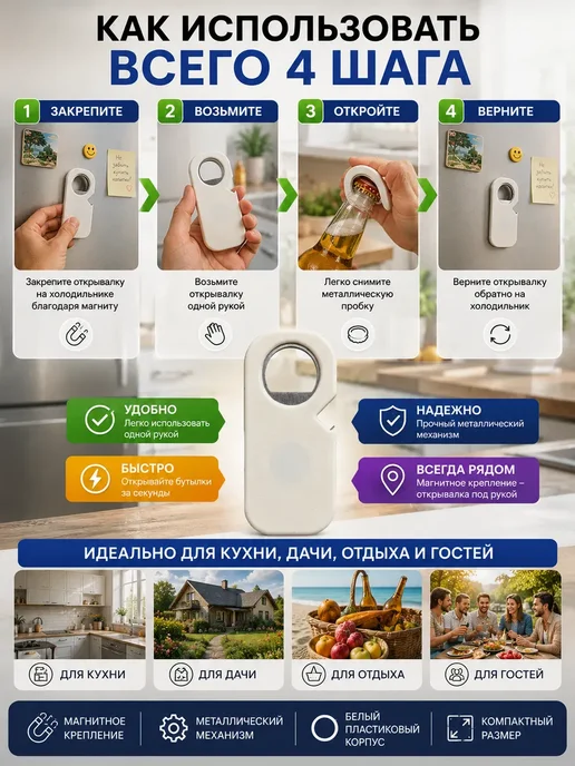 Миг95 Открывалка бутылочная, белый, фото 2