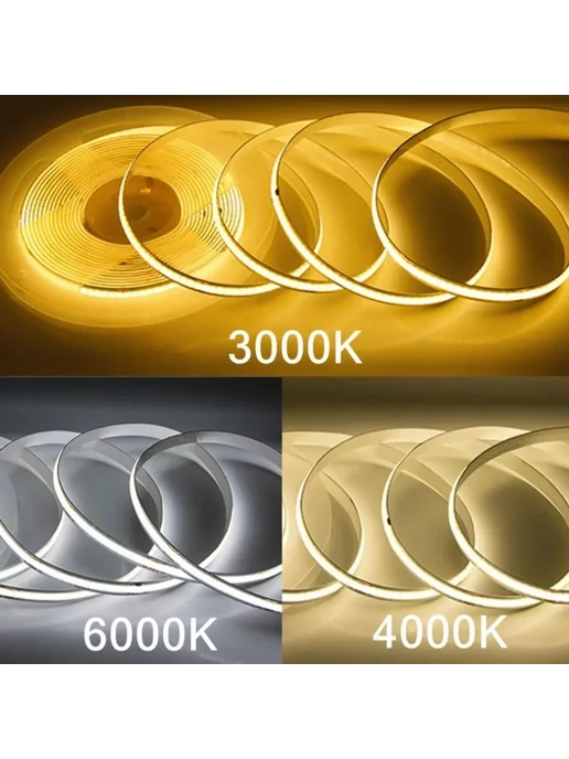 TxxCvv Светодиодная лента COB 6000K, 220В, 1 м, 1 м, фото 3