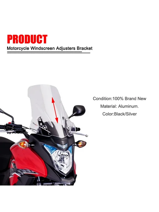 FSADV Регулятор ветрового стекла Black для Honda CB500X 2013-2016, 500x20132016, фото 6