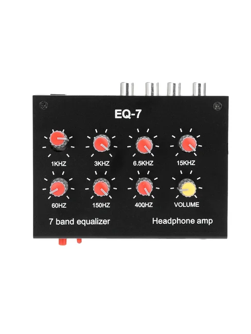 Aideepen EQ-7 7-полосный эквалайзер с усилителем для наушников, DC5.5, черный, фото 2