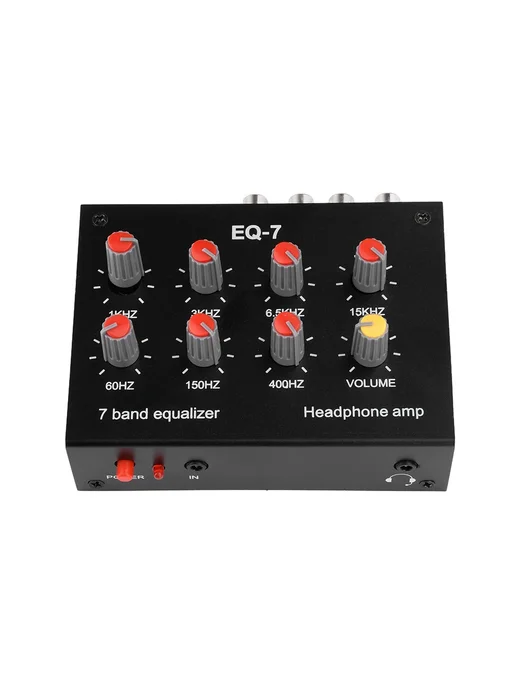 Aideepen EQ-7 7-полосный эквалайзер с усилителем для наушников, DC5.5, черный, фото 6