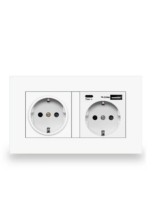 EIOMR Европейская розетка с USB Type-C White 1, белый